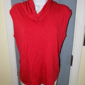 Ashly Brent Red Sleeveless Cowl Neck Shirt Size L Women's EUC